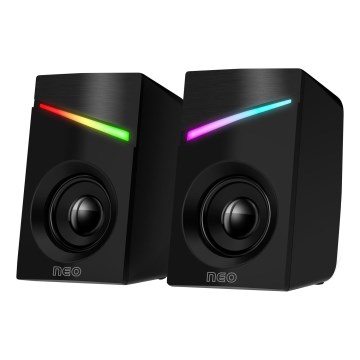 CONNECT IT CSP-1100-BK - KOMPLEKT 2x LED RGB Mängurlus kõlar 6W/5V must