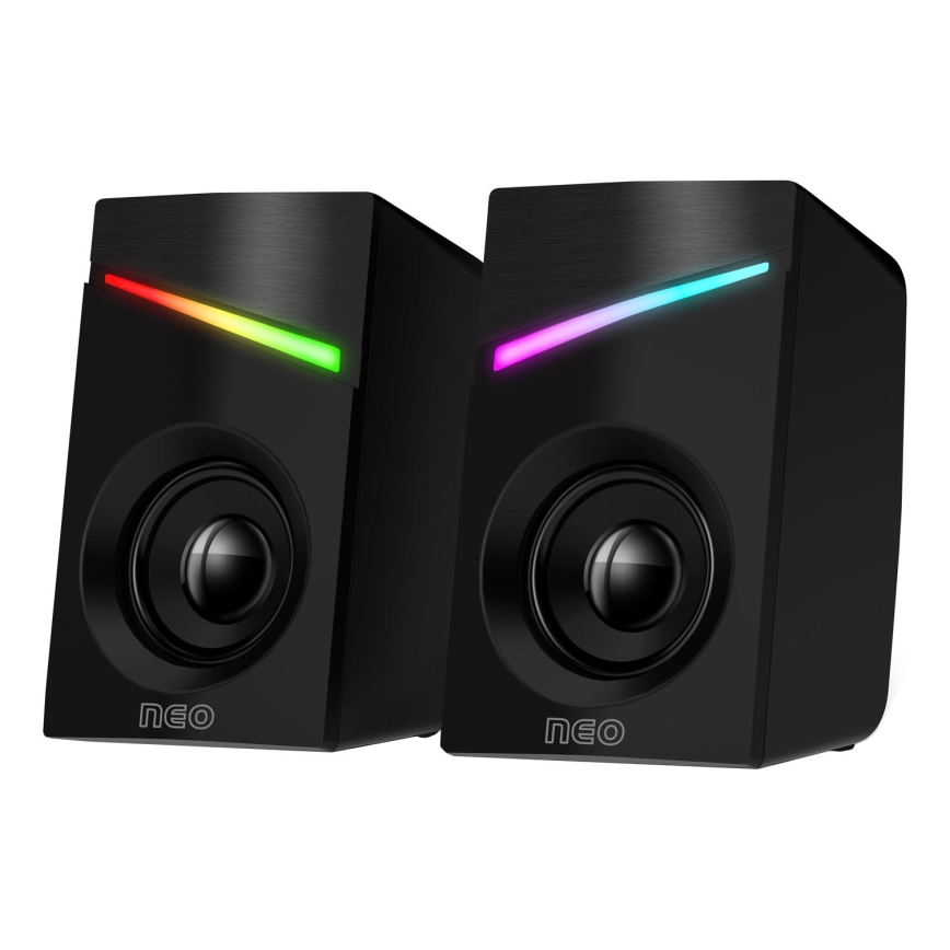 CONNECT IT CSP-1100-BK - KOMPLEKT 2x LED RGB Mängurlus kõlar 6W/5V must