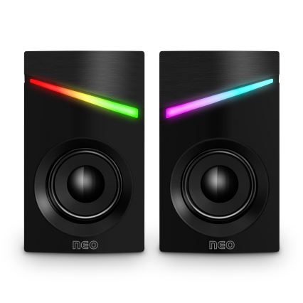 CONNECT IT CSP-1100-BK - KOMPLEKT 2x LED RGB Mängurlus kõlar 6W/5V must