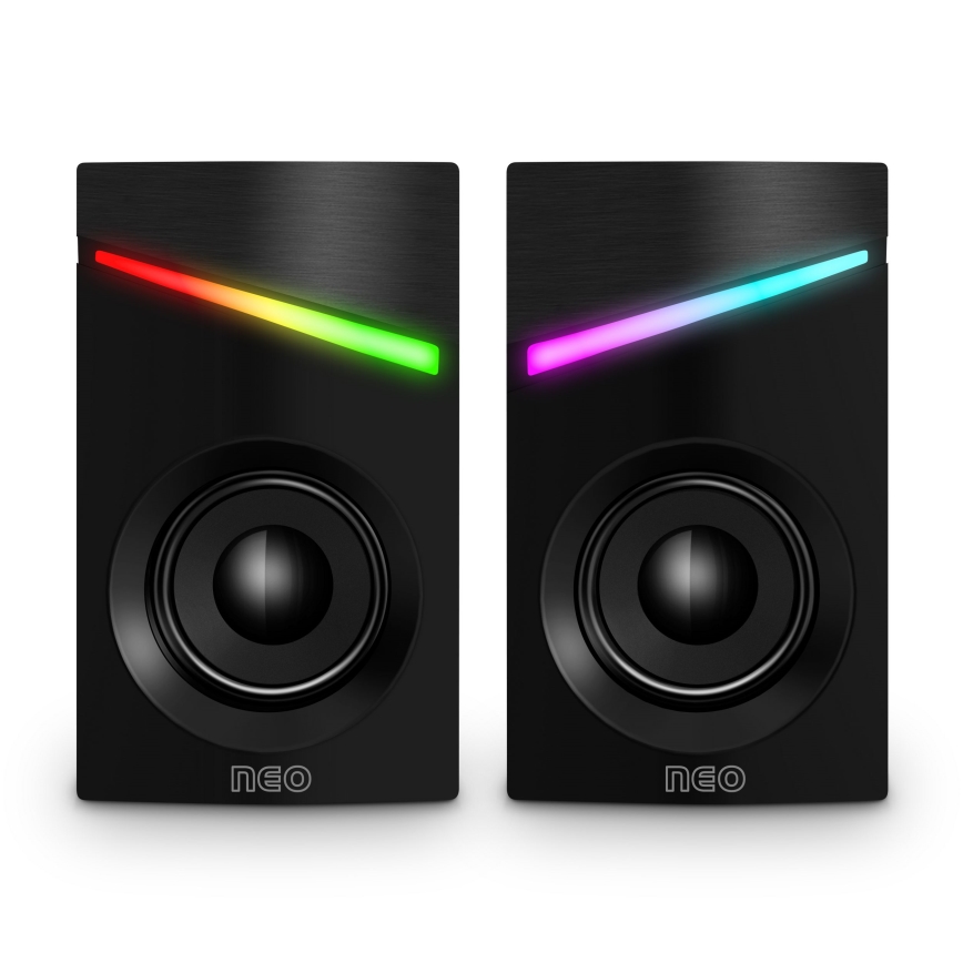 CONNECT IT CSP-1100-BK - KOMPLEKT 2x LED RGB Mängurlus kõlar 6W/5V must