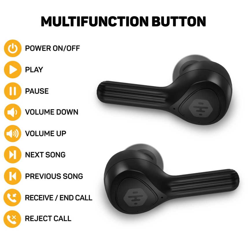 CONNECT IT HEP-5300-BK - Juhtmevaba earphones mikrofoniga 300 mAh must