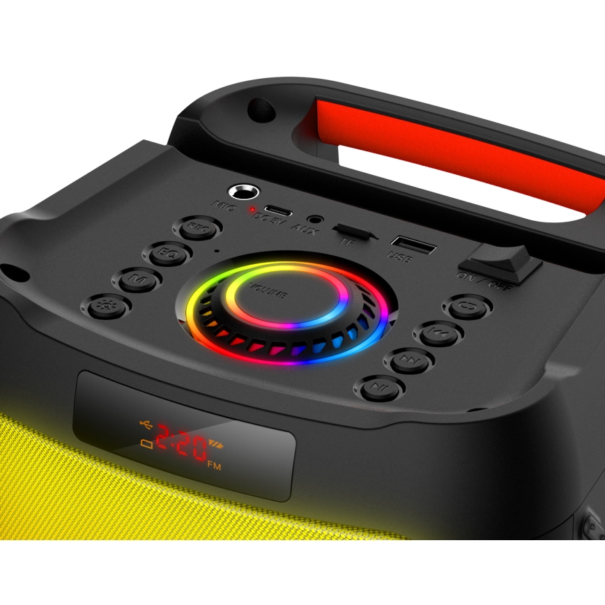CONNECT IT HSP-3050-BK - LED Juhtmevaba kõlar mikrofoniga 60W/5V 4500 mAh must + kaugjuhtimispult