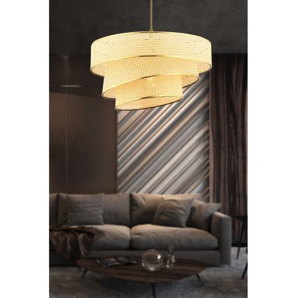 COUPER ripplamp kaablil 1xE27/60W/230V beež/kuldne
