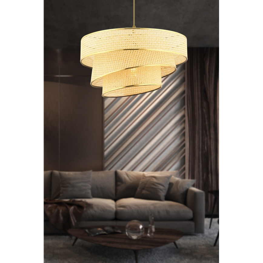 COUPER ripplamp kaablil 1xE27/60W/230V beež/kuldne