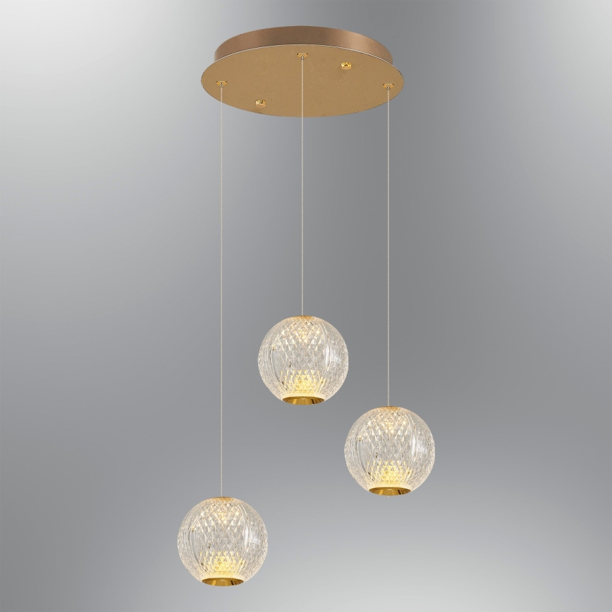 CREMONA LED Rippvalgusti 3xLED/5W/230V 3000K Kuld