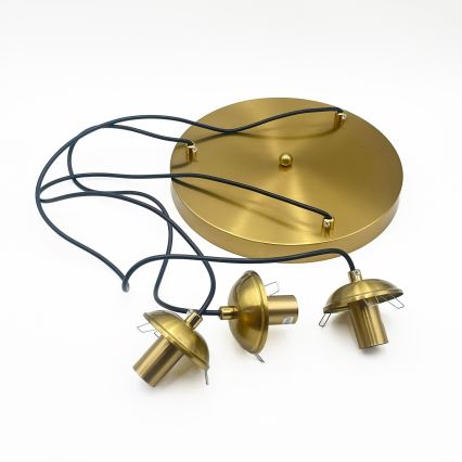 CRISTAL ripplühter kaabliga 3xE14/15W/230V messing/suitsune must