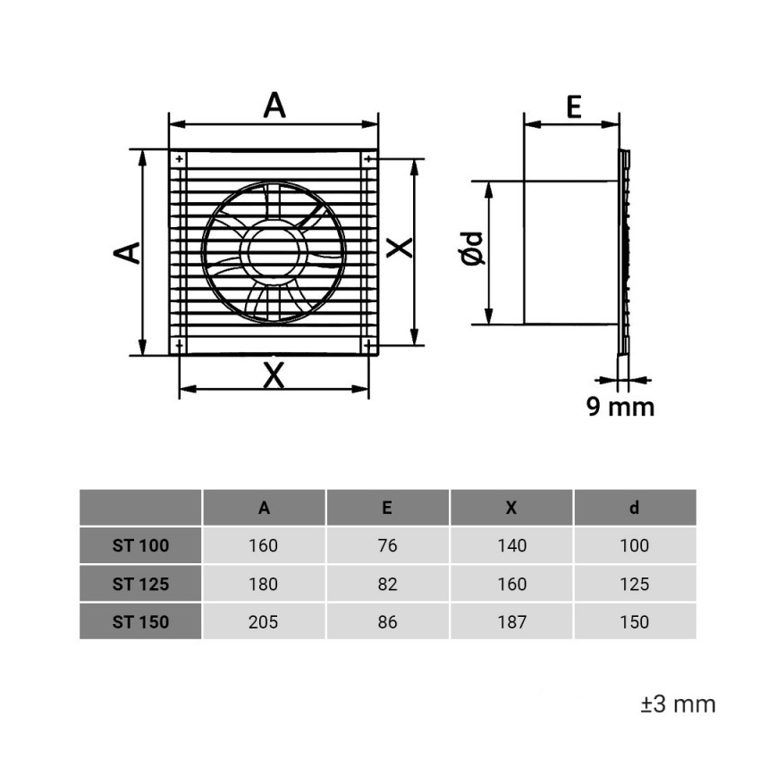 Dalap 1230 - Aksiaalventilaator kaitsevõrega 150 ST 16W/230V