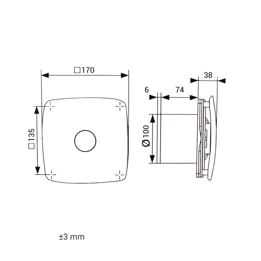 Dalap 41093zw - Aksiaalventilaator ajastiga 100 ONYX ZW 14W/230V
