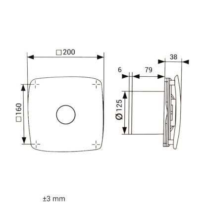 Dalap 41094 - Aksiaalventilaator 125 ONYX 16W/230V