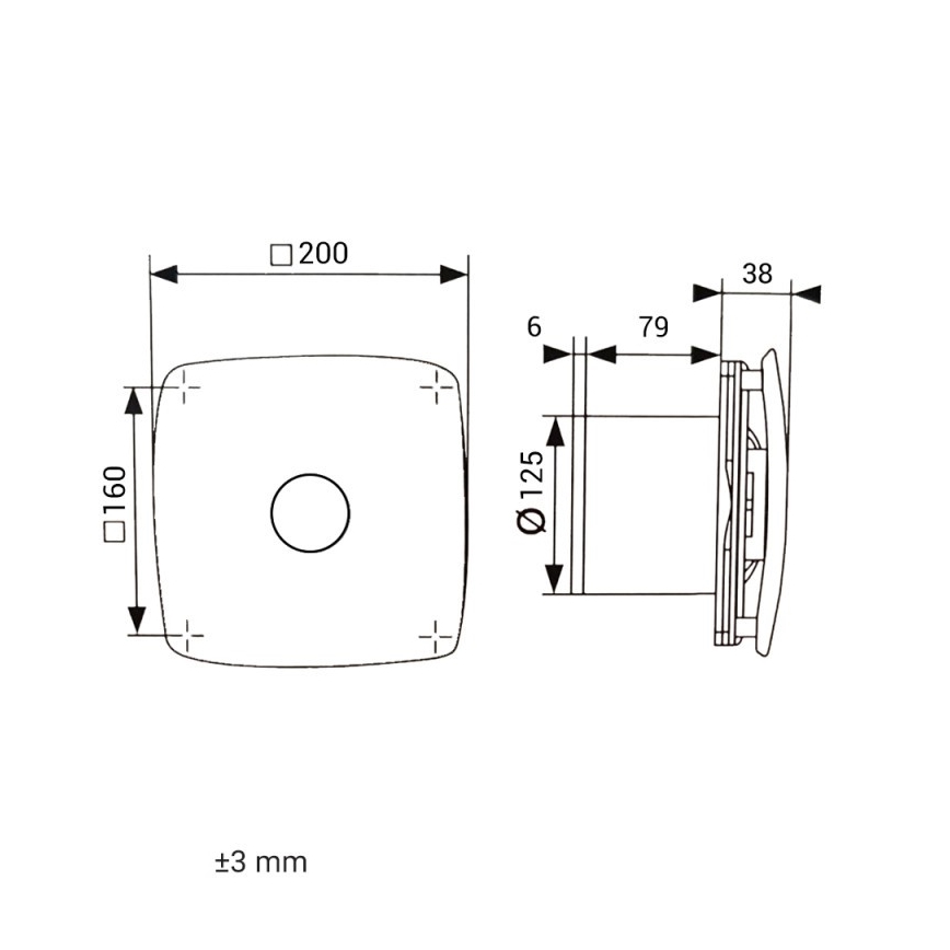 Dalap 41094 - Aksiaalventilaator 125 ONYX 16W/230V