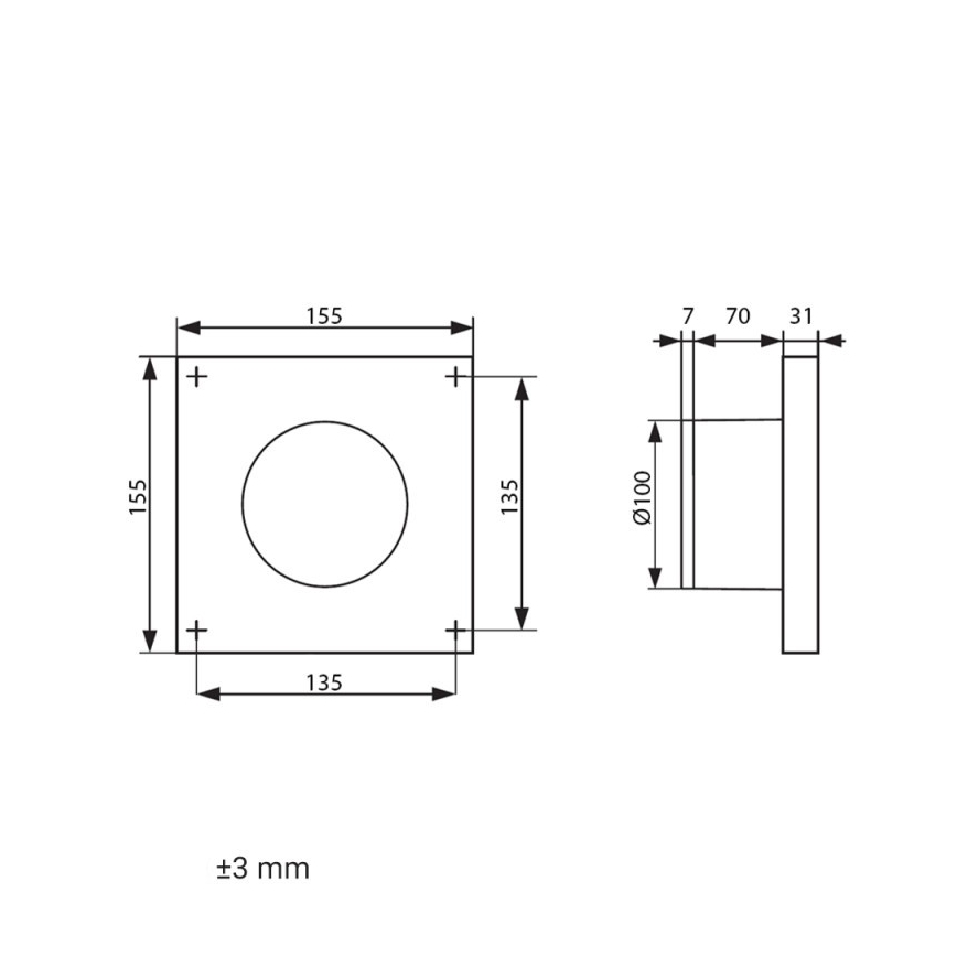 Dalap 41095ZW - Aksiaalventilaator ajastiga ja niiskusanduriga 100 DARK ZW 8,4W/230V