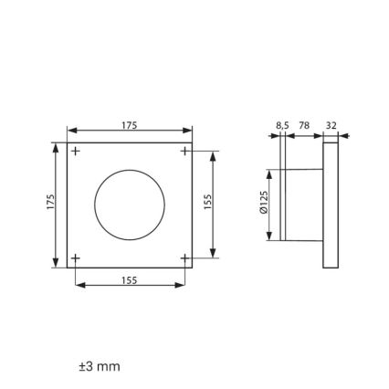 Dalap 41096 - Aksiaalventilaator 125 DARK 10W/230V