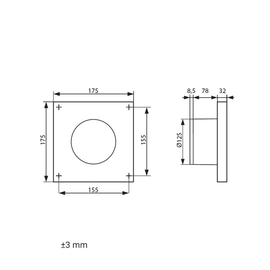 Dalap 41096 - Aksiaalventilaator 125 DARK 10W/230V