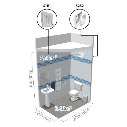 Dalap 41104 - Aksiaalne ventilaator automaatse tagasilöögiklappiga 100 LV 12 18W/12V