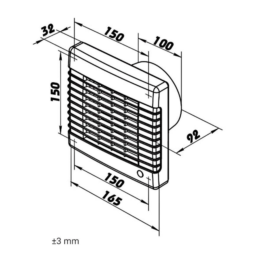 Dalap 41105 - Aksiaalne ventilaator automaatse tagasilöögiklapi ja taimeriga 100 LVZ 12 18W/12V