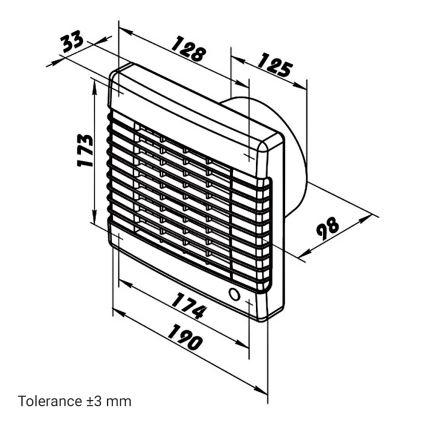 Dalap 41117 - Aksiaalventilaator automaatse klapiga 125 LV 12 22W/12V