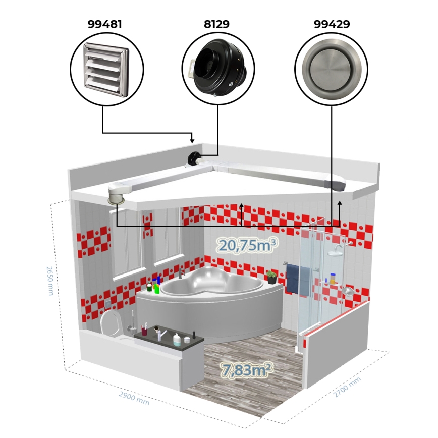 Dalap 8129 - Radiaalne kanaliventilaator TURBINE M 125 62W/230V