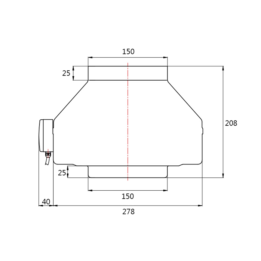 Dalap 8130 - Radiaalne kanali ventilaator TURBINE M 150 100W/230V