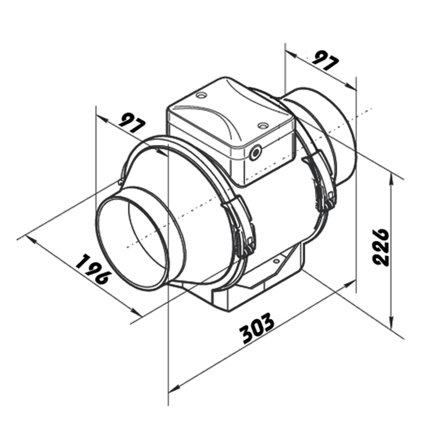 Dalap 8199 - Aksiaalventilaator AP PROFI 100 25W/230V