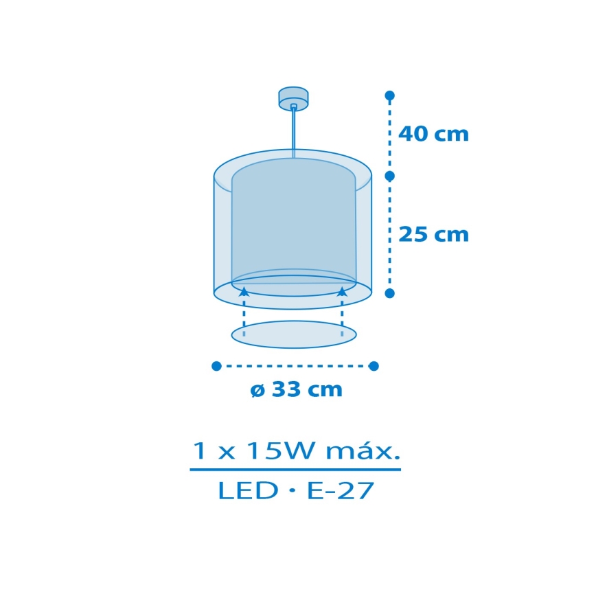 Dalber 40672 - Laste laelamp WORLD 1xE27/15W/230V sinine