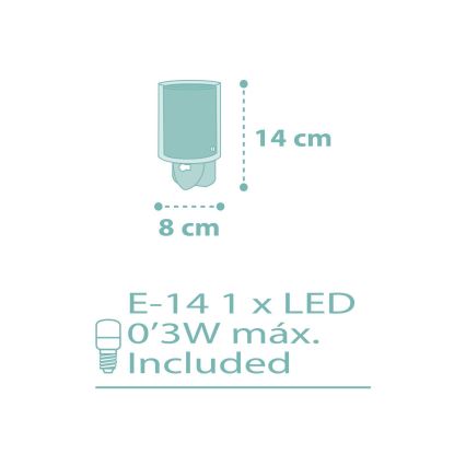 Dalber 41005H - LED Lamp pistikupessa DOTS 1xE14/0,3W/230V