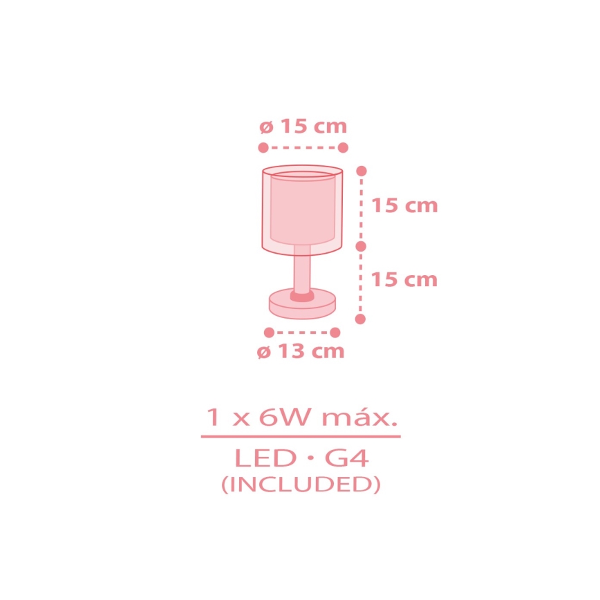 Dalber 41571S - LED lastevalgusti BABY TEDDY 1xG4/4W/230V roosa