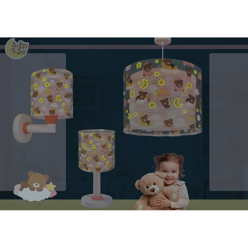 Dalber 41579S - Laste seinavalgusti BABY TEDDY 1xE27/15W/230V roosa