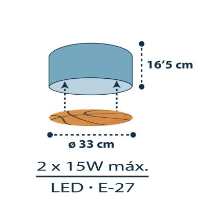 Dalber 41746 - Laevalgusti lastelelastetuppa BASKET 2xE27/15W/230V