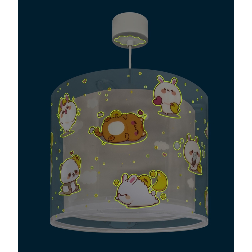 Dalber 41762E - Laste laelamp KAWAII FRIENDS 1xE27/15W/230V, hall