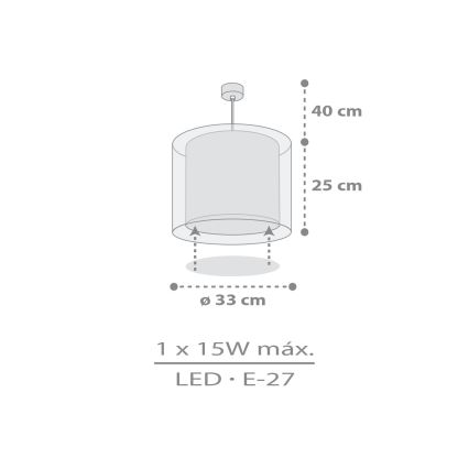 Dalber 41762E - Laste laelamp KAWAII FRIENDS 1xE27/15W/230V, hall