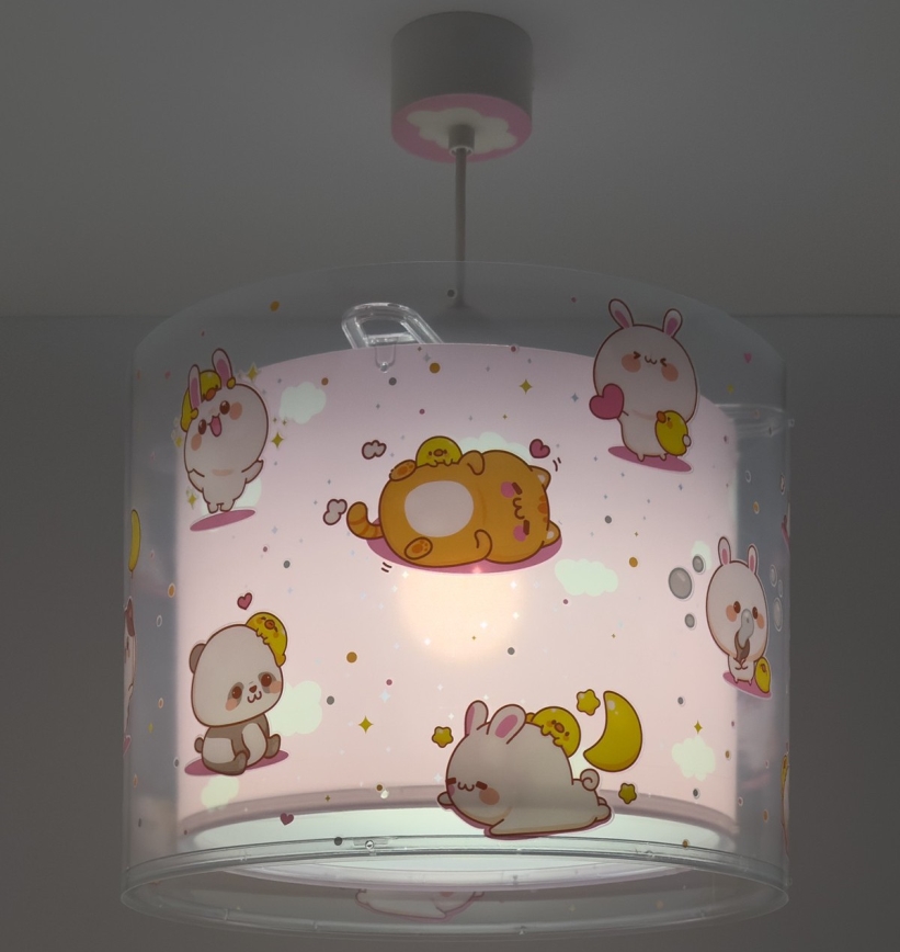 Dalber 41762S - Laste laelamp KAWAII FRIENDS 1xE27/15W/230V roosa