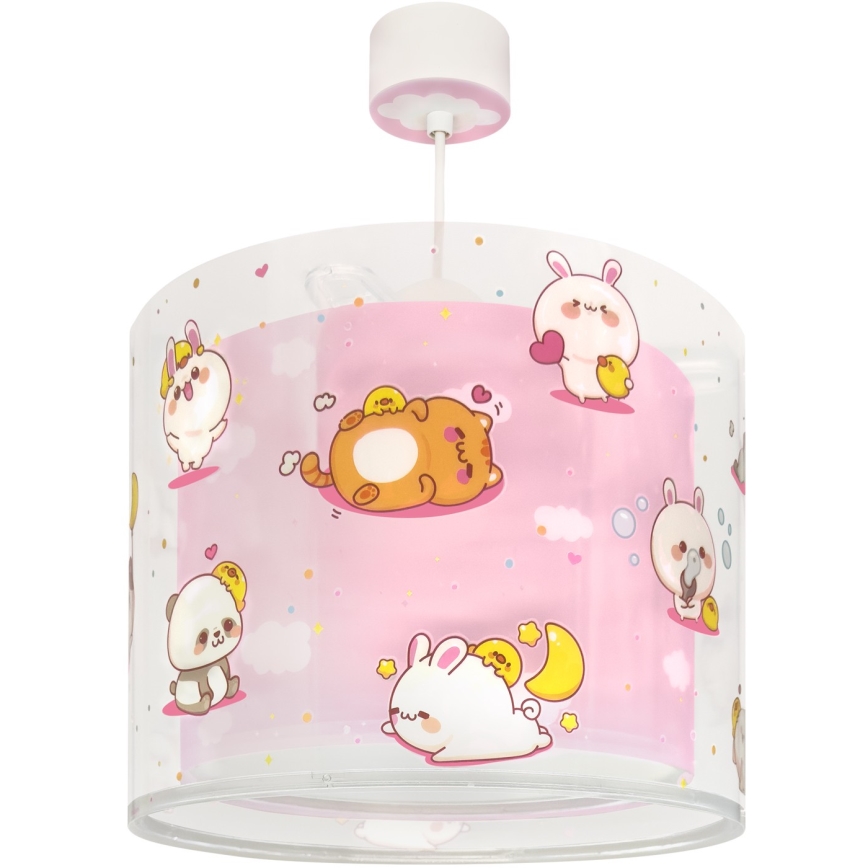 Dalber 41762S - Laste laelamp KAWAII FRIENDS 1xE27/15W/230V roosa