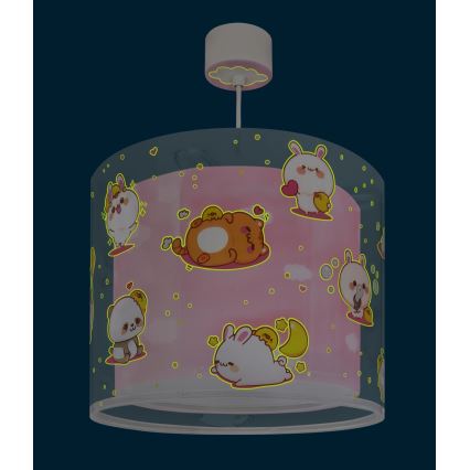 Dalber 41762S - Laste laelamp KAWAII FRIENDS 1xE27/15W/230V roosa