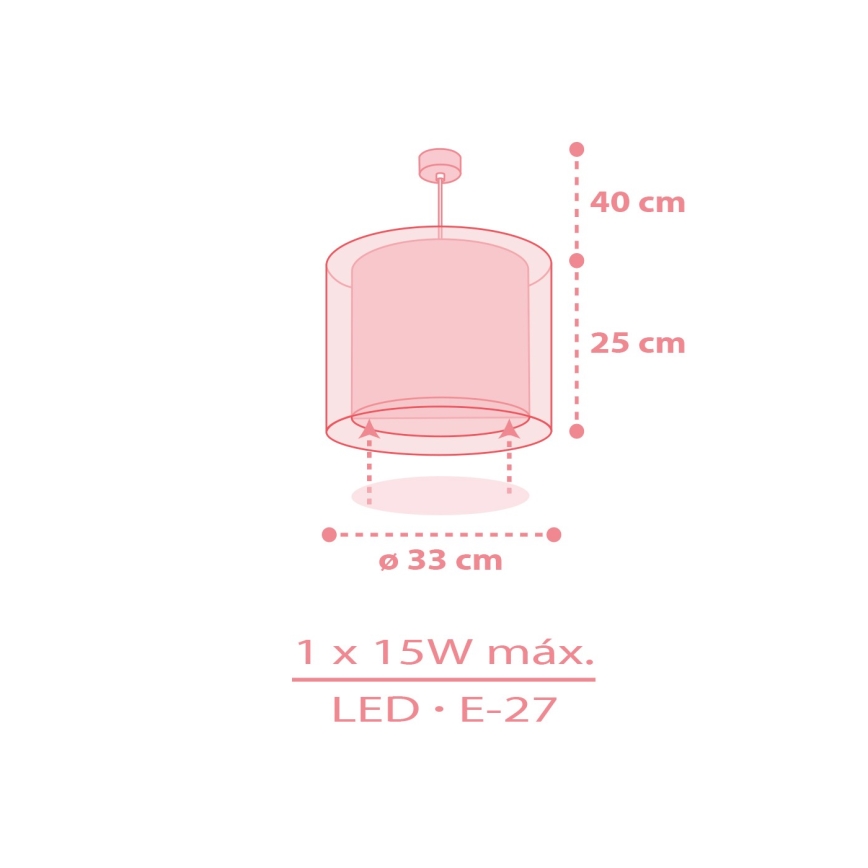 Dalber 41762S - Laste laelamp KAWAII FRIENDS 1xE27/15W/230V roosa