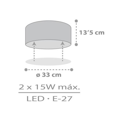 Dalber 42006E - Laevalgusti lastele COLOR LIGHT 2xE27/15W/230V valge