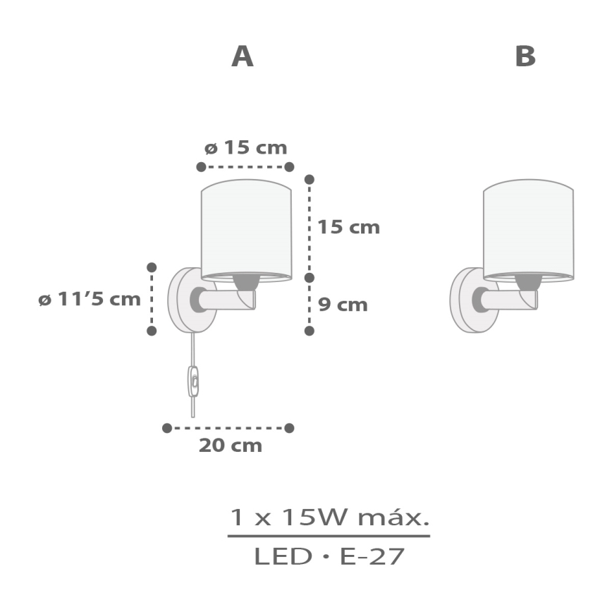 Dalber 60629 - Seinavalgusti lastele RHICO AND CROCO 1xE27/15W/230V