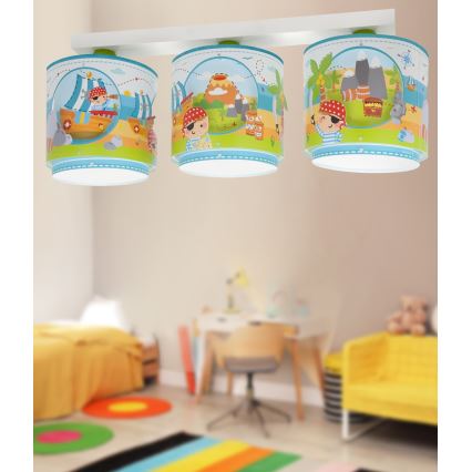 Dalber 60653 - Laevalgusti lastele PIRAAT ISLAND 3xE27/15W/230V