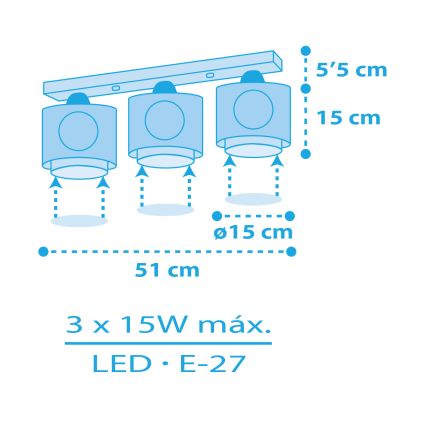 Dalber 60653 - Laevalgusti lastele PIRAAT ISLAND 3xE27/15W/230V