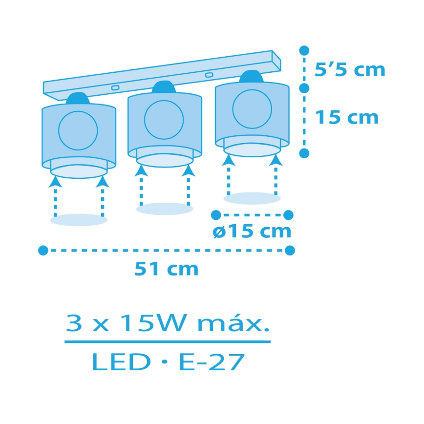 Dalber 60653 - Laevalgusti lastele PIRAAT ISLAND 3xE27/15W/230V
