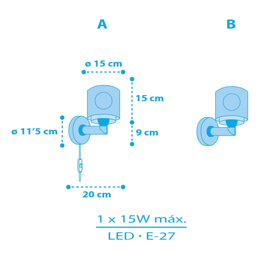 Dalber 60659 - Seinavalgusti lastele PIRAAT ISLAND 1xE27/15W/230V