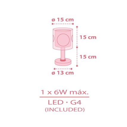 Dalber 60911 - LED-öölamp lastele PRINCESS DANCE 1xG4/4W/230V roosa