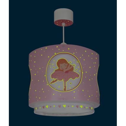Dalber 60912 - Laste laelamp PRINCESS DANCE 1xE27/15W/230V roosa