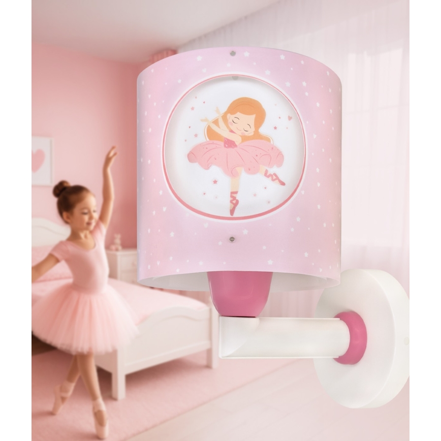 Dalber 60919 - Laste seinavalgusti PRINCESS DANCE 1xE27/15W/230V roosa