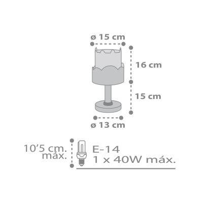 Dalber 61151S - Lamp lastetuppa BUNNY 1xE14/40W/230V oranž