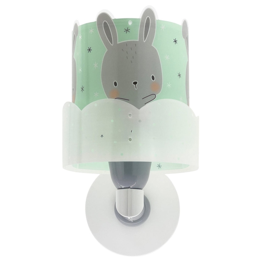 Dalber 61159H - Seinavalgusti lastetuppa BUNNY 1xE27/60W/230V roheline