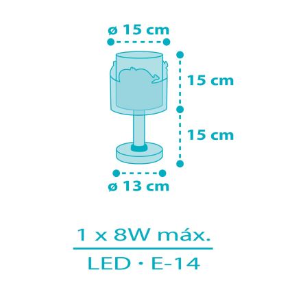 Dalber 61171T - Väike lamp lastetuppa WHALE DREAMS 1xE14/8W/230V sinine