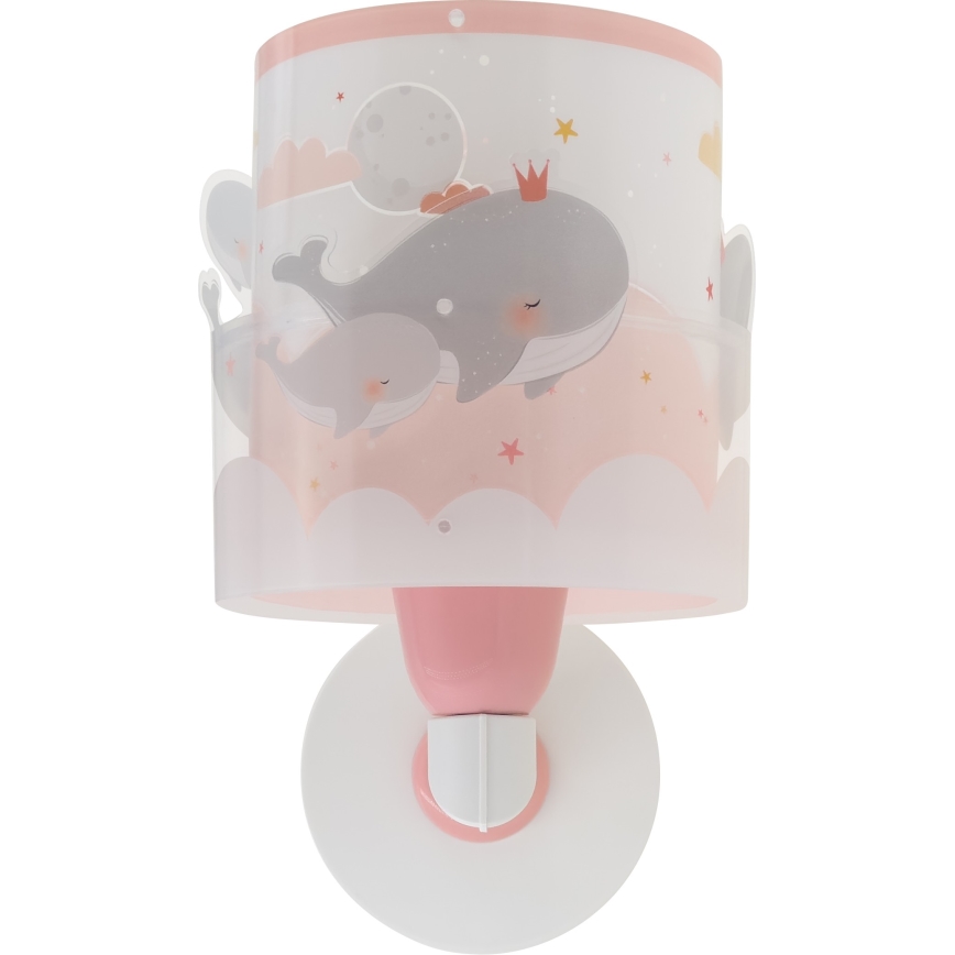 Dalber 61179S - Seinavalgusti lastetuppa WHALE DREAMS 1xE27/15W/230V roosa