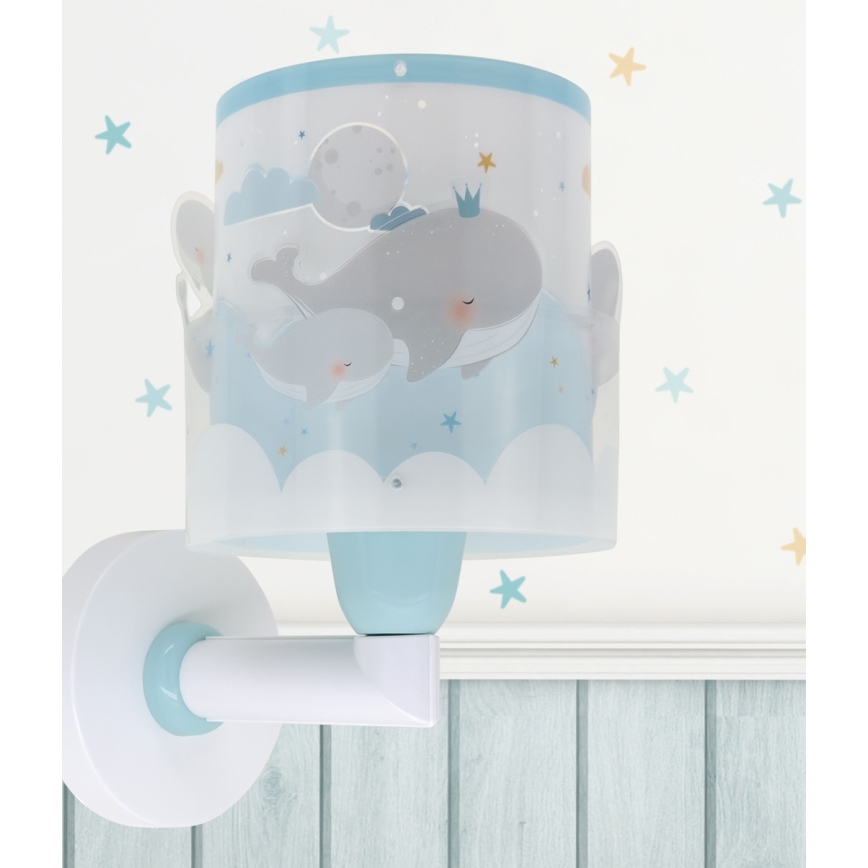 Dalber 61179T - Seinavalgusti lastetuppa WHALE DREAMS 1xE27/15W/230V sinine