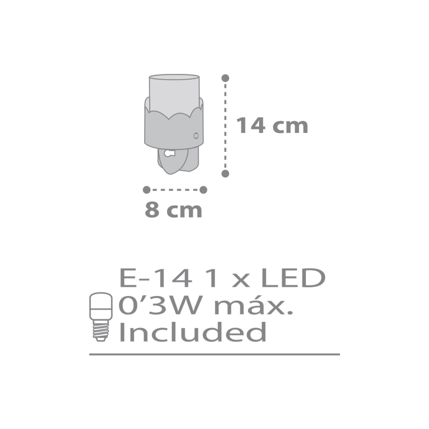 Dalber 61235E - LED Pistikupesa lamp MOON 1xE14/0,3W/230V