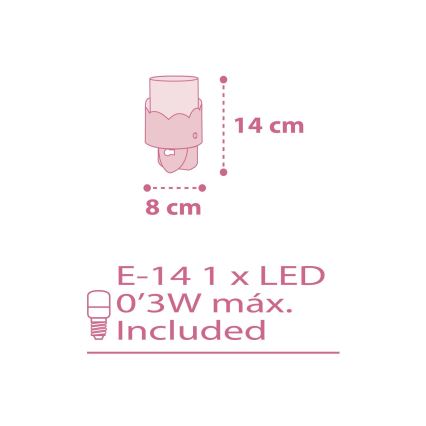 Dalber 61235S - LED Lamp pistikupessa MOON 1xE14/0,3W/230V